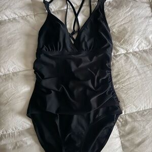 Elegant Black One-Piece Swimsuit